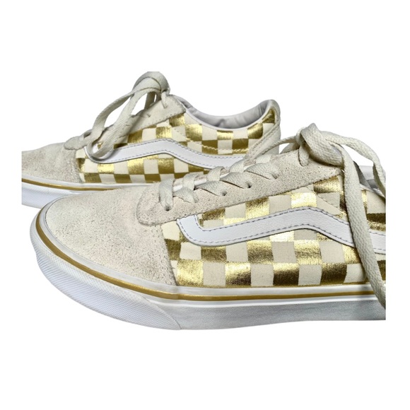 Vans Old Skool Gold Checkerboard Sneakers - Picture 3 of 10